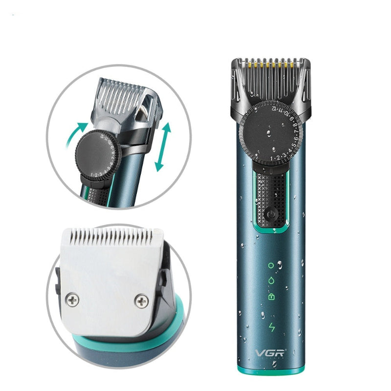 Men's Rechargeable Hair Clipper IPX5 Waterproof Electric Hair Beard Trimmer Shaver