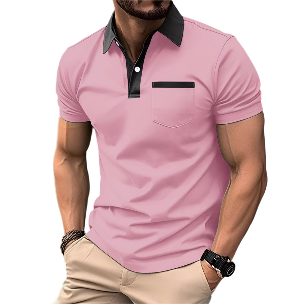 Fashionable Slim Pocket Short-Sleeved T-Shirt Polo Shirt Men Clothing