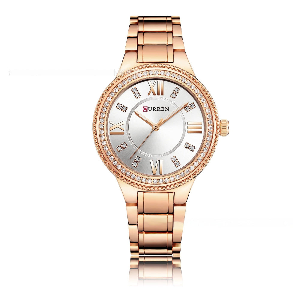 Women's Quartz Fashion Waterproof Diamond Steel Watch