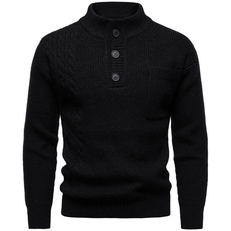 Men's Fashion British Henry Stand Collar Sweater