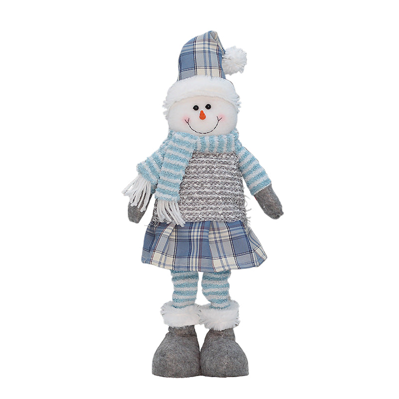 Large Blue Fabric Retractable Christmas Dolls