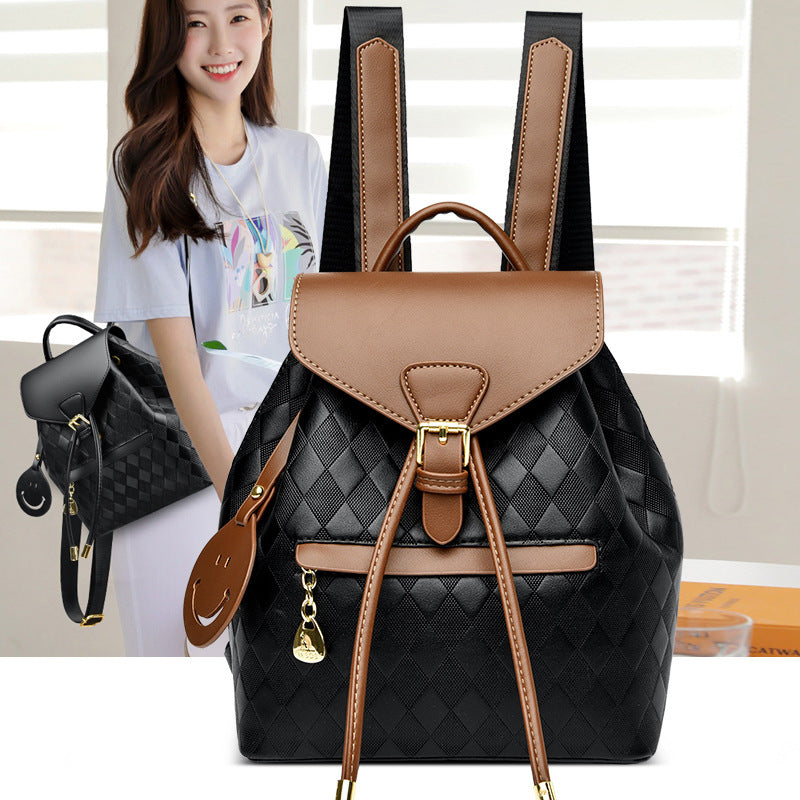 Female Casual Multifunctional School Travel Work Leather Backpack For Women