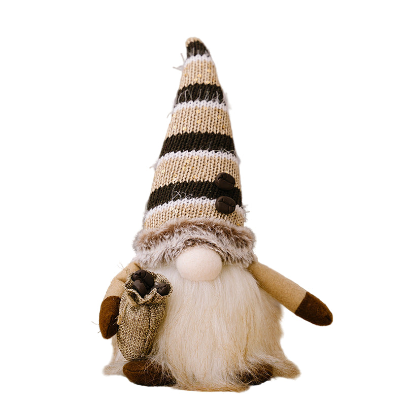 Christmas Decoration Luminous Glowing Beard Santa Figurine Doll Ornaments