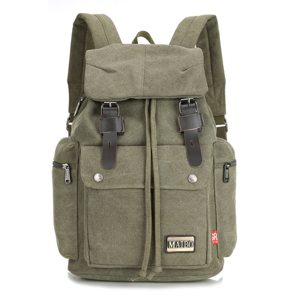 Men And Women Breathable Large Capacity Multiple Pockets Canvas Backpack For Travelling Camping & Hiking