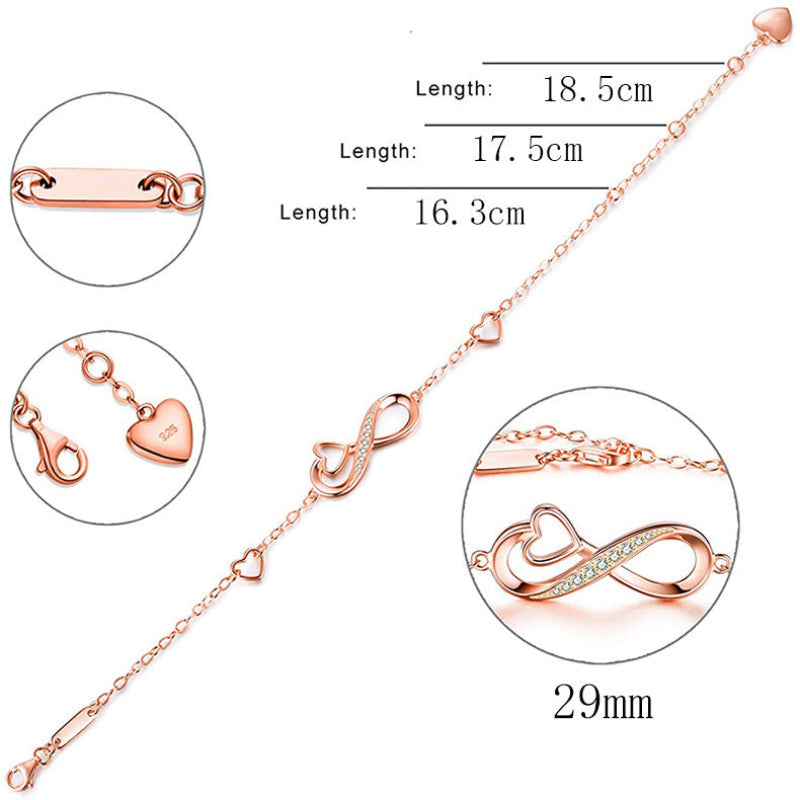 Inlaid 8 Heart-Shaped Bracelet