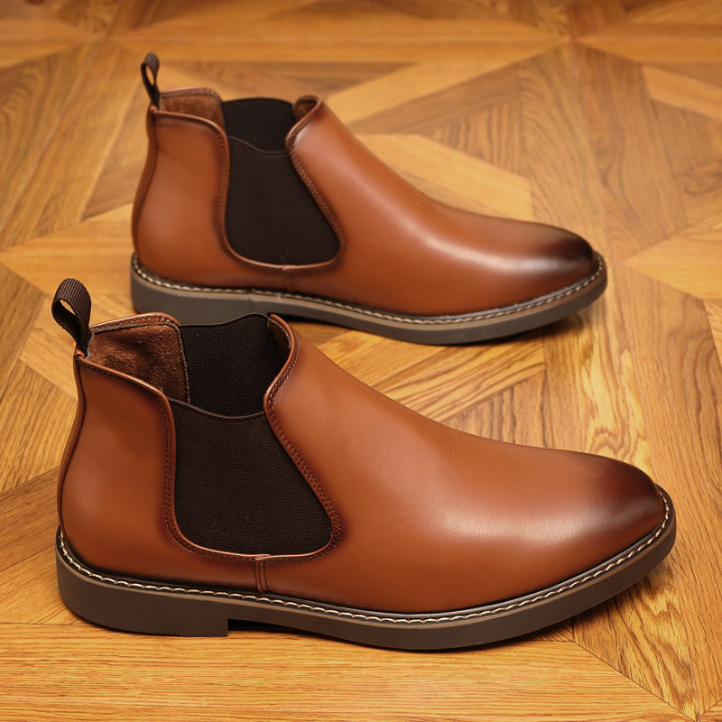 Autumn Winter Spring Elastic Chelsea Boots For Men