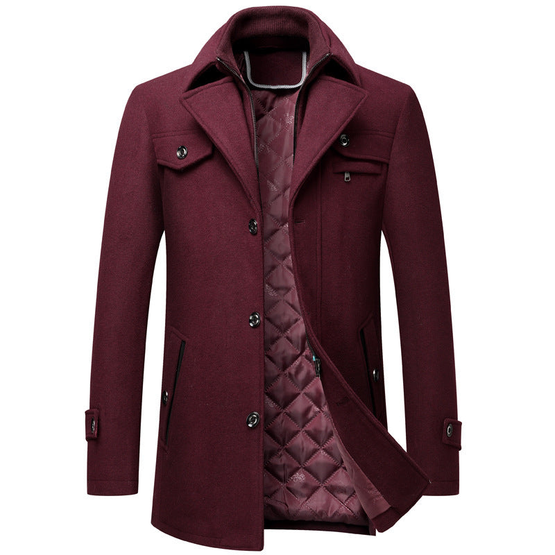 Men's Woolen Thickened Warm Autumn Winter Coat