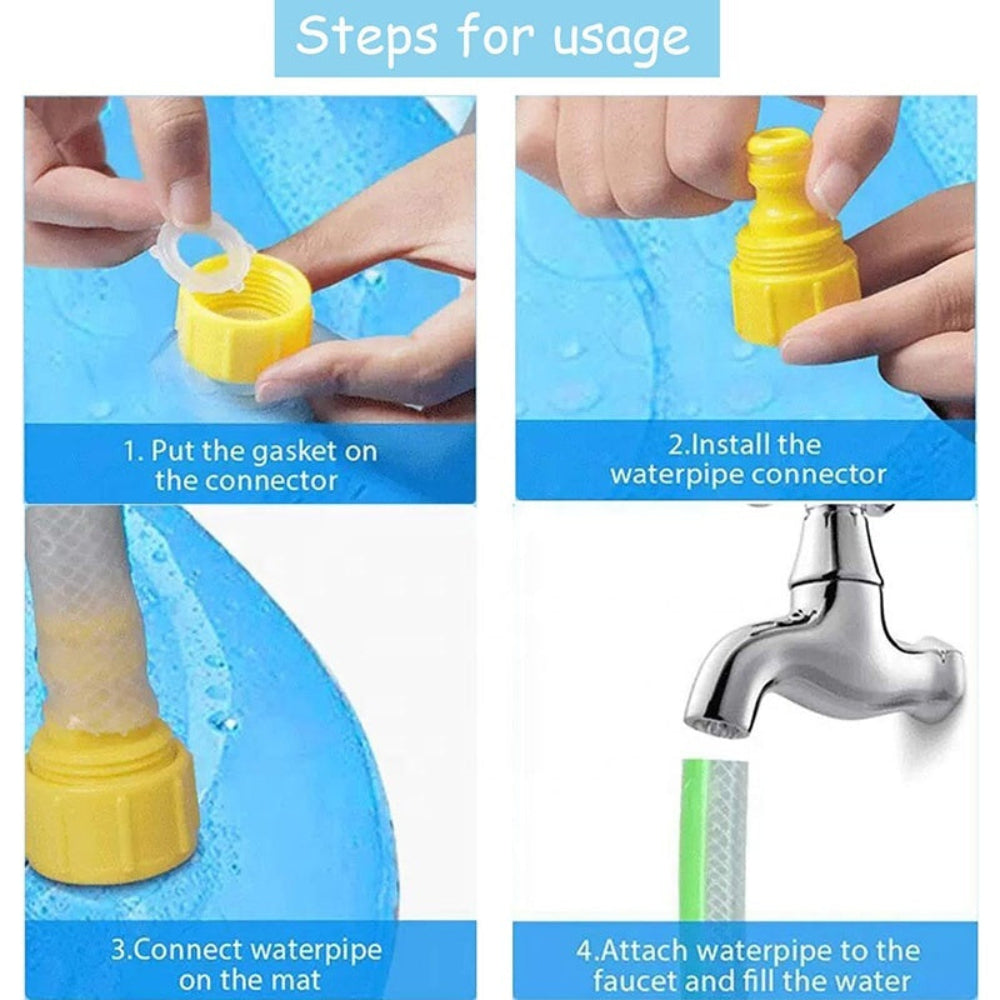 Dog Sprinkler Outdoor Toys Dog Swimming Mat Anti-Slip Dog Pool Splash Pad