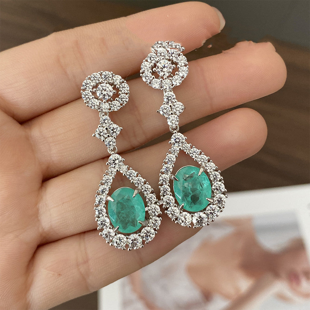 Ladies Elegant Fashion Blue Personality Earrings For Women