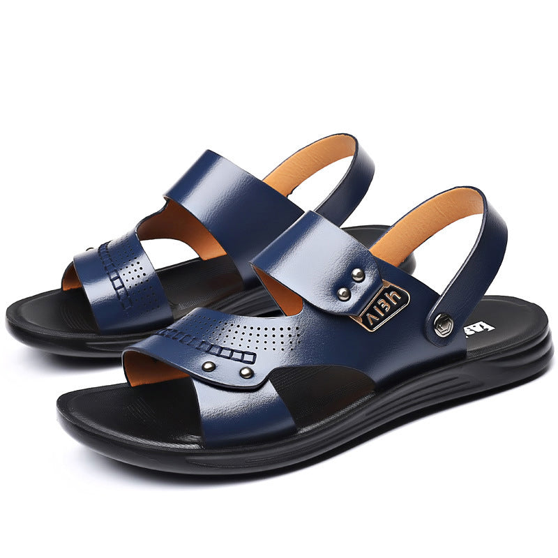 Men's Genuine Leather Wear-Resisting Non-Slip Breathable Sandals
