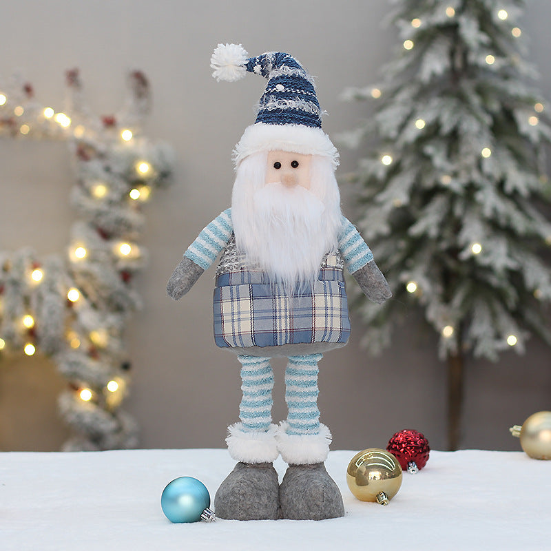 Large Blue Fabric Retractable Christmas Dolls