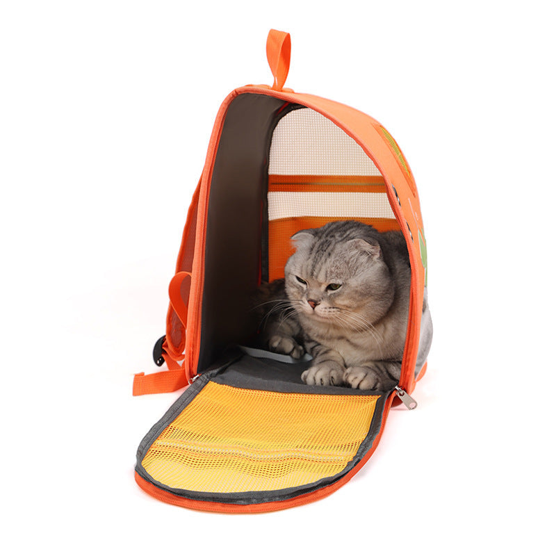 Cat Bag Large Capacity Cartoon Outdoor Lightweight Pet Backpack Comfortable And Breathable
