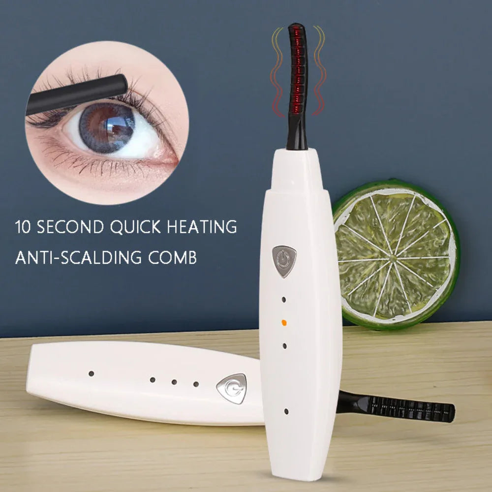 Electric Quick Heated USB Rechargeable Eyelash Curler Long Lasting Makeup Tool