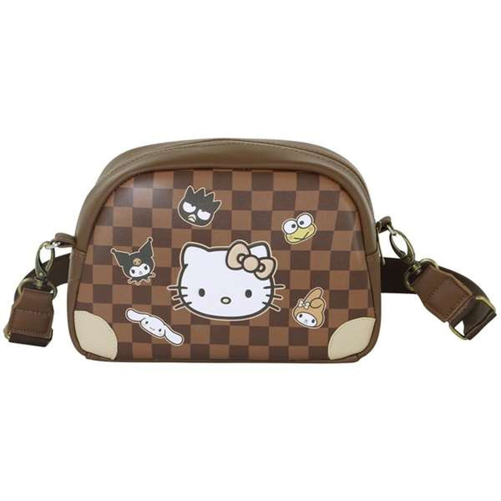 PVC Hello Kitty Brown Shoulder Bag With Adjustable Shoulder Strap