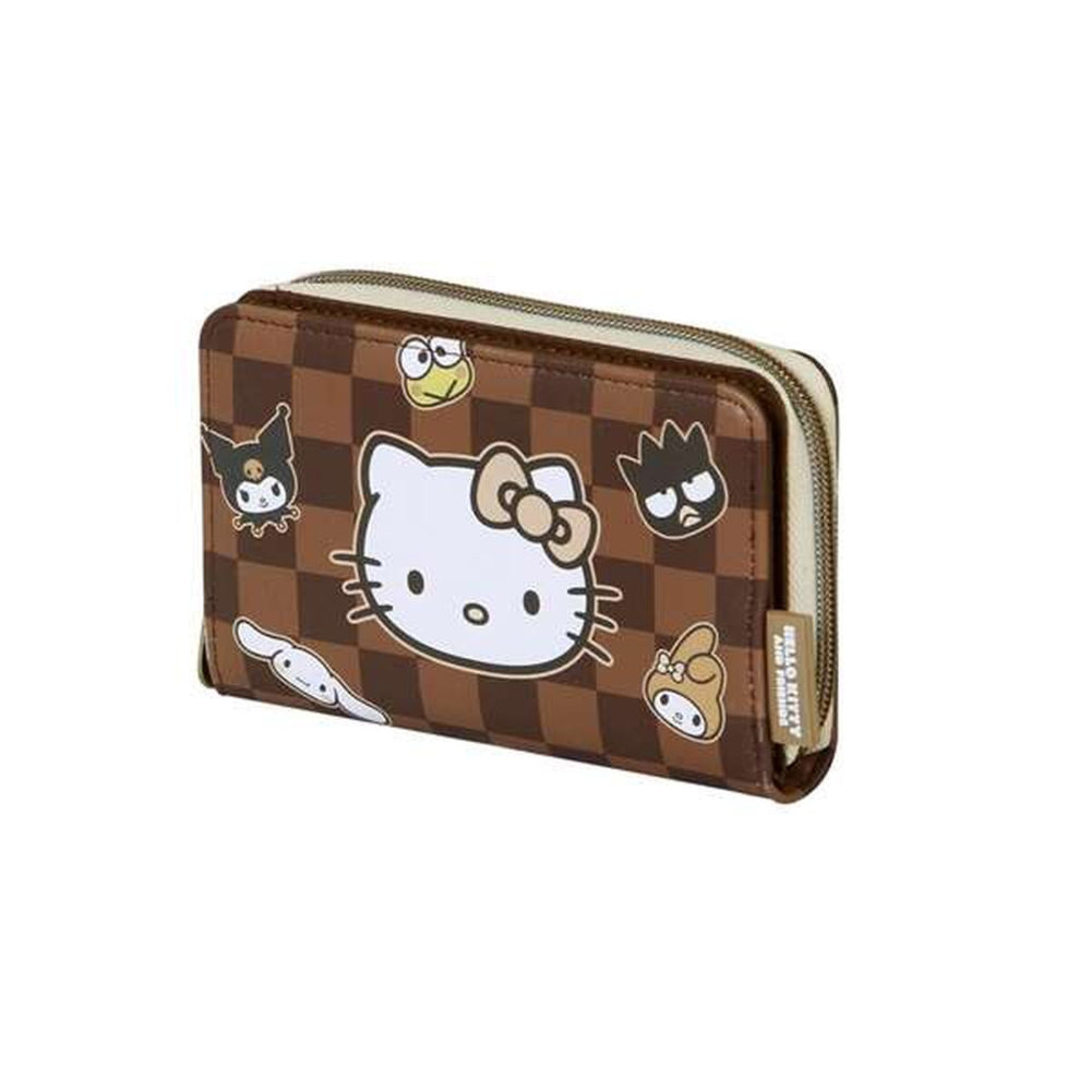 Brown Polyester Hello Kitty Wallet With Zipper