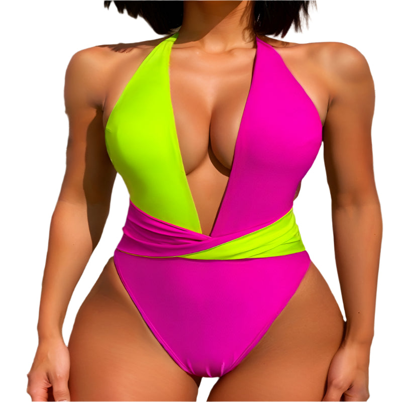 Sexy Halter Backless Siamese Swimsuit