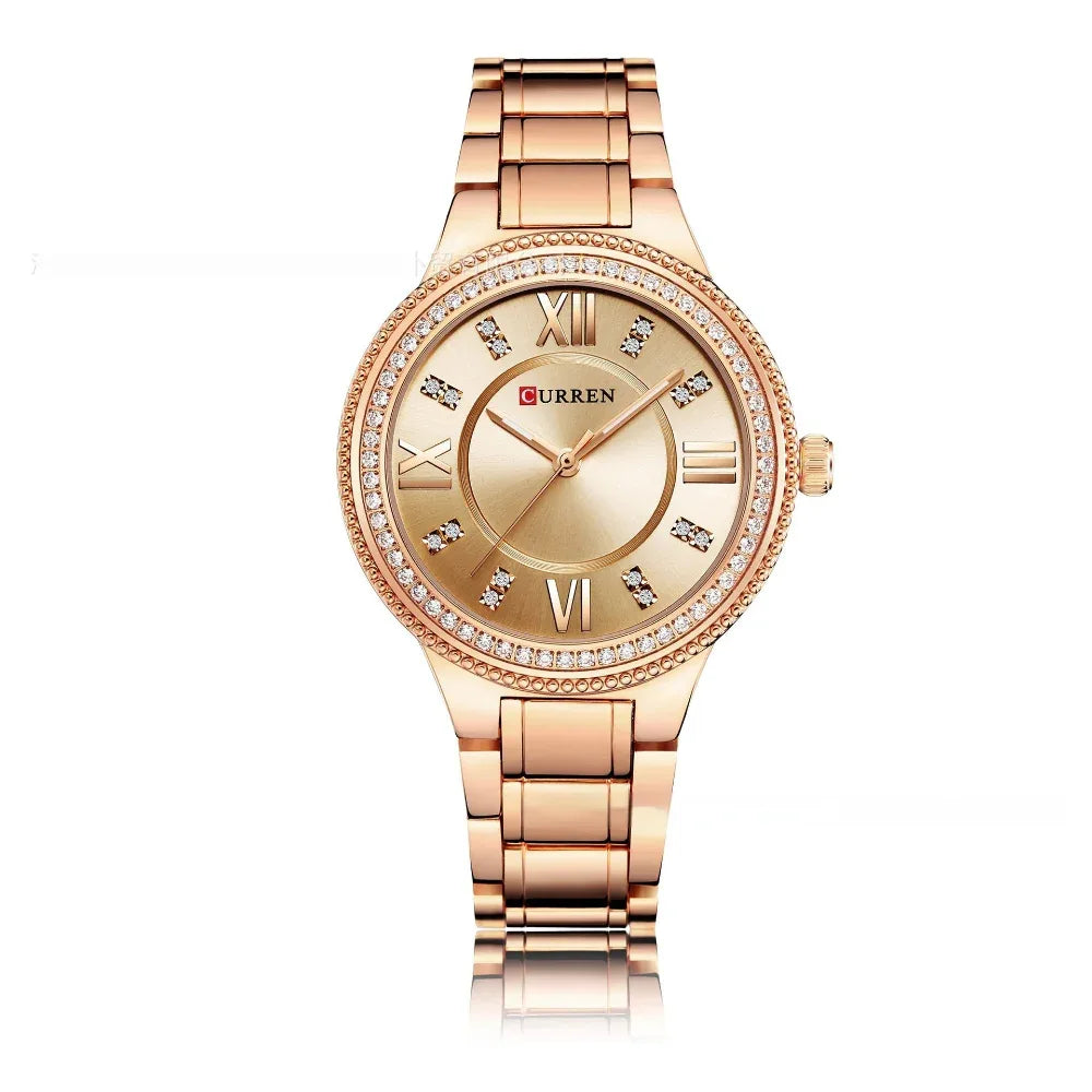 Women's Quartz Fashion Waterproof Diamond Steel Watch