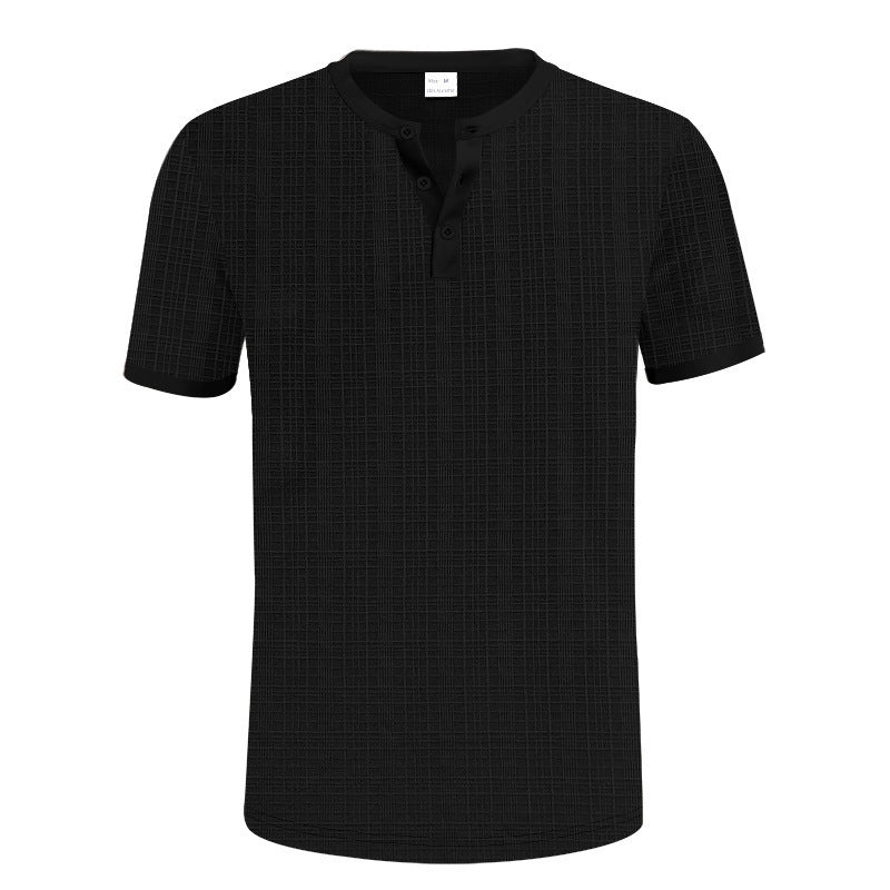 Breathable Men's Casual Buttoned Henley Shirt Top