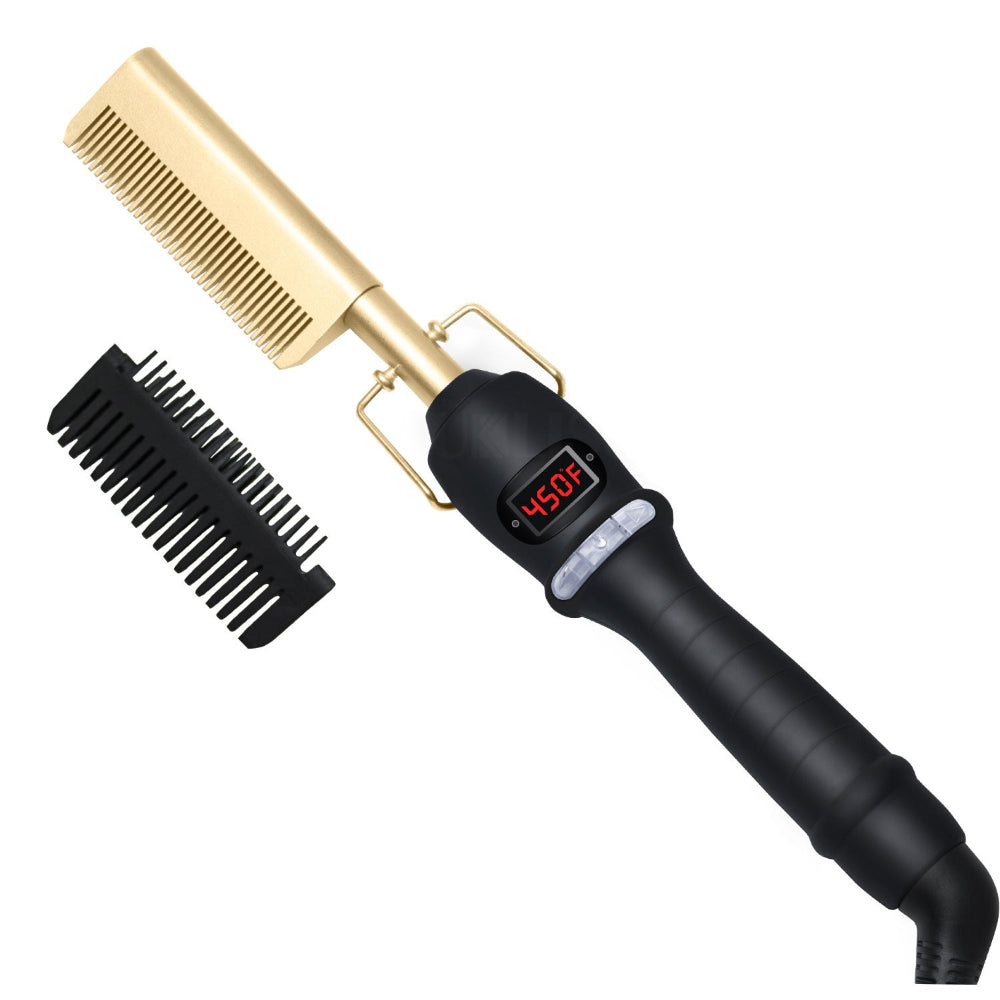 Multi-Functional Three-In-One Hair Curler Straightener Beard Comb