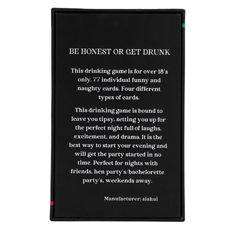 English Version BE HONEST OR GET DRUNK Sincere Drinking Leisure Party Card Game