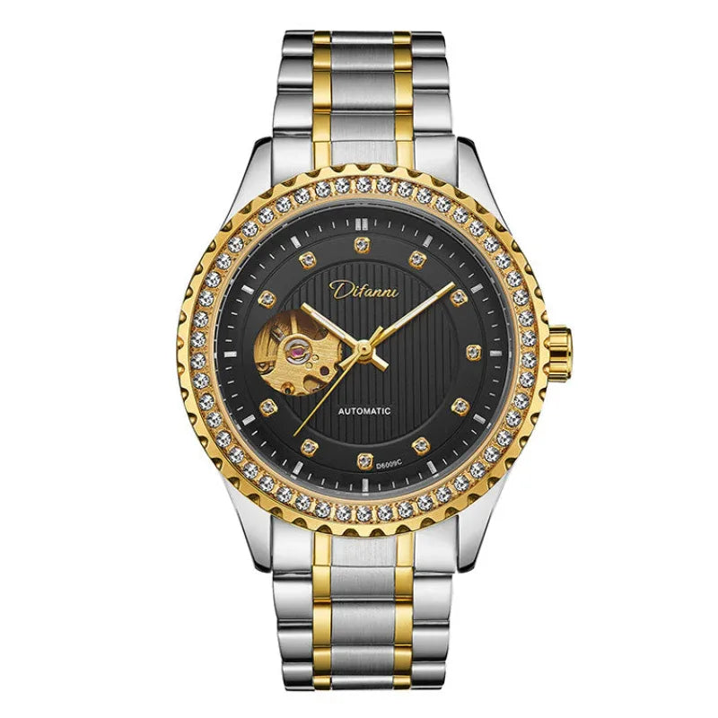 Men's Double Hollow Mechanical Watch Diamond High-End