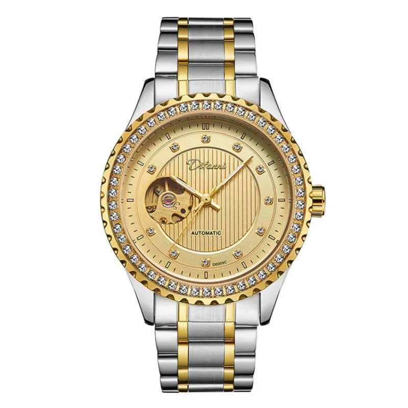 Men's Double Hollow Mechanical Watch Diamond High-End