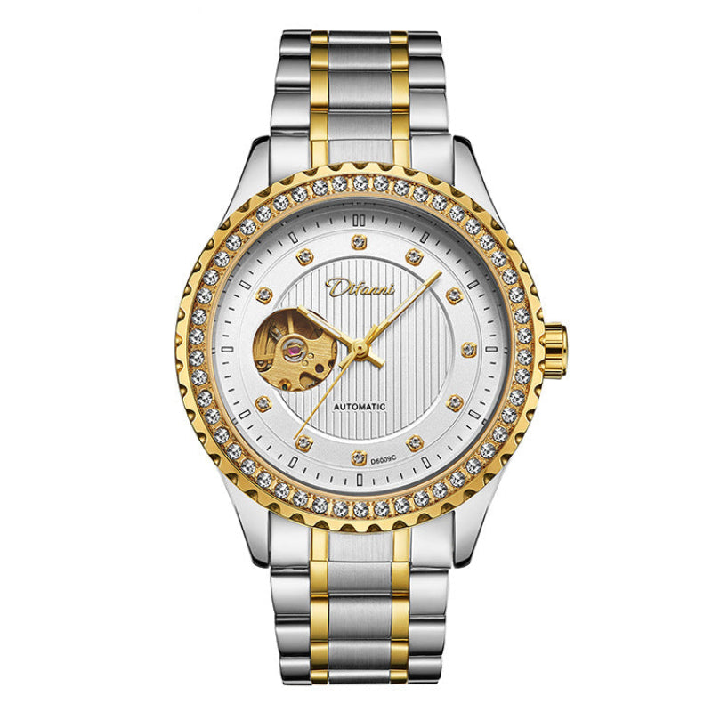 Men's Double Hollow Mechanical Watch Diamond High-End