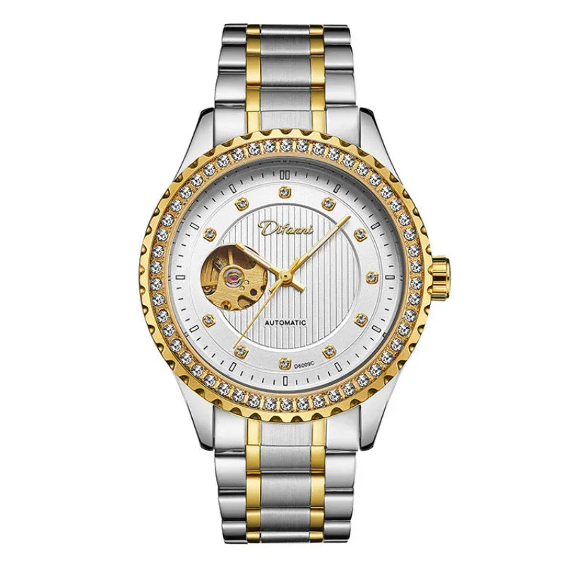 Men's Double Hollow Mechanical Watch Diamond High-End