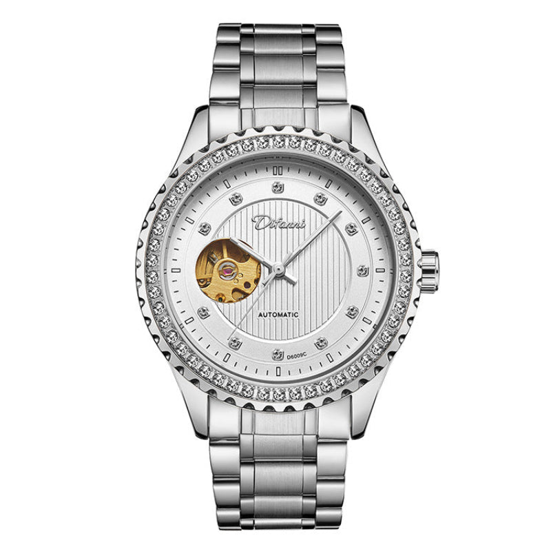 Men's Double Hollow Mechanical Watch Diamond High-End