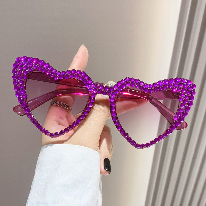 Women's Female Cute Cat Eye Heart-Shaped Sunglasses