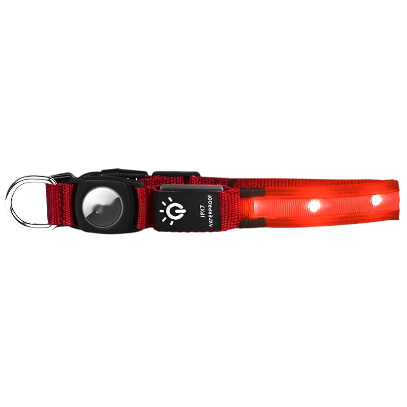 IPX7 Waterproof LED Pet Luminous Dog Collar With Protective Cover And Positioning Tracker