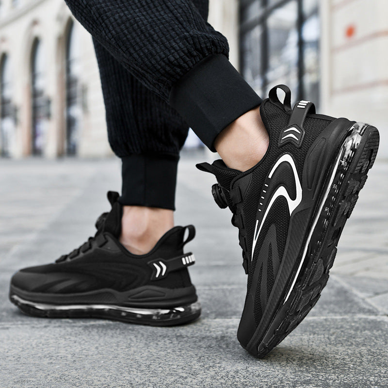 Rotating Buckle Full Woven Air Cushion Sneaker Running Shoes