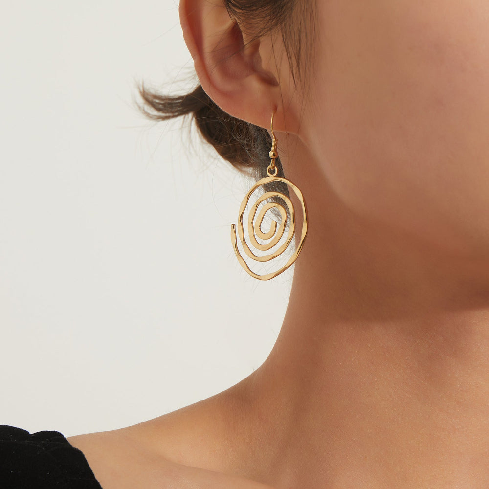 Creative Hollow Circular Vortex Earrings For Women