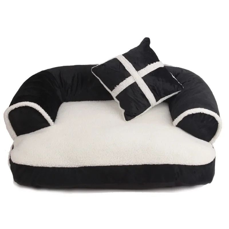 Soft Cat Dog Pet Bed Warm Comfortable Sofa With Pillow.