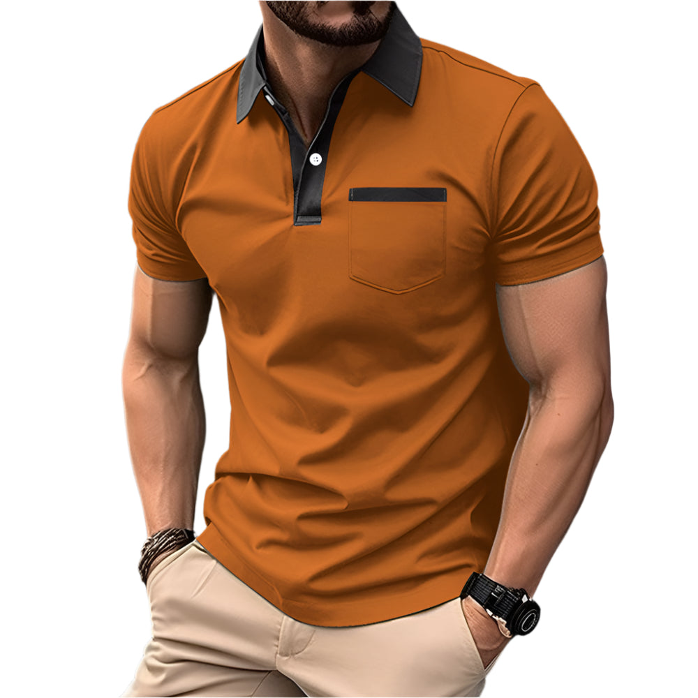 Fashionable Slim Pocket Short-Sleeved T-Shirt Polo Shirt Men Clothing
