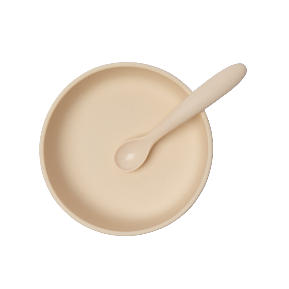 Silicone Baby Plate Bowl - Sand