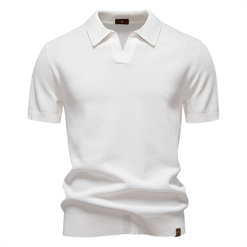 Men's Woolen Summer Short Sleevee Polo Shirt