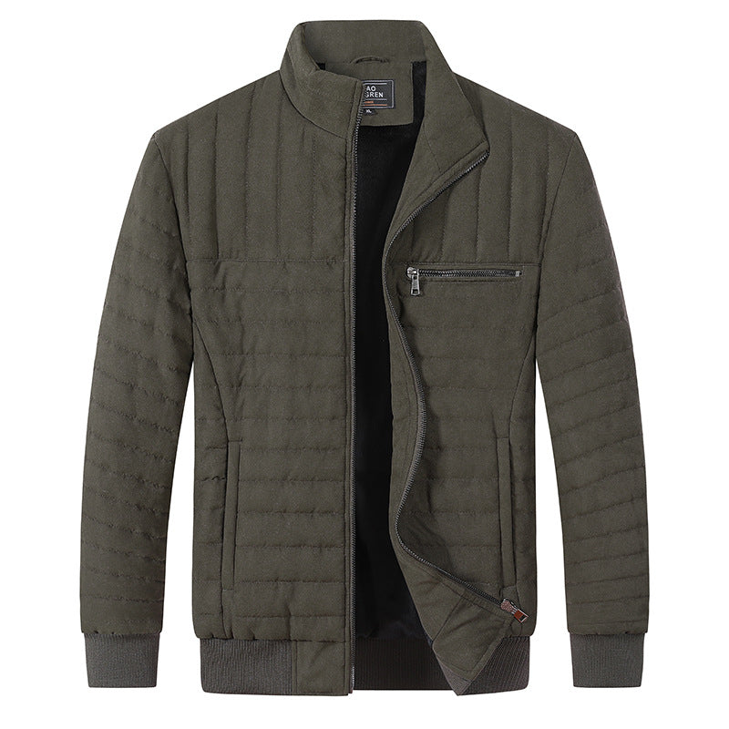Men's Cotton-Padded Stand-Up Collar Jacket