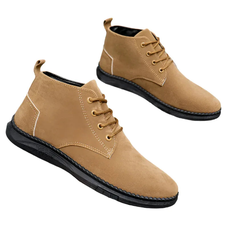 High-Top British Men's Casual Leather Shoes