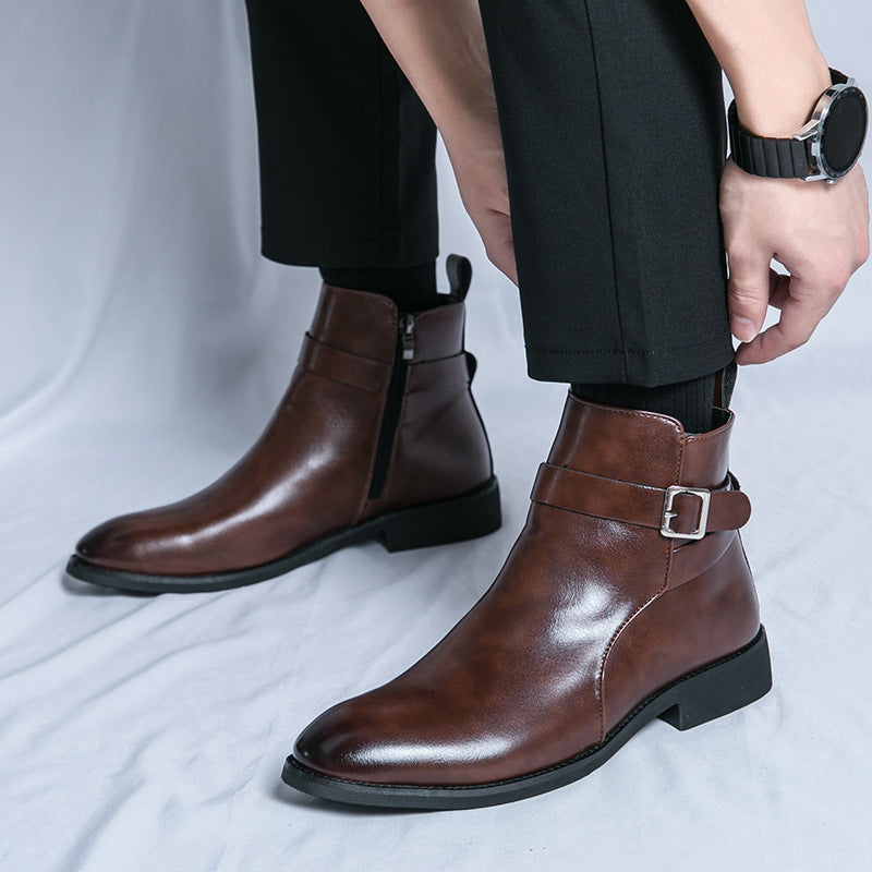 High-Top British Fall Winter Shoes Men's Western Boots