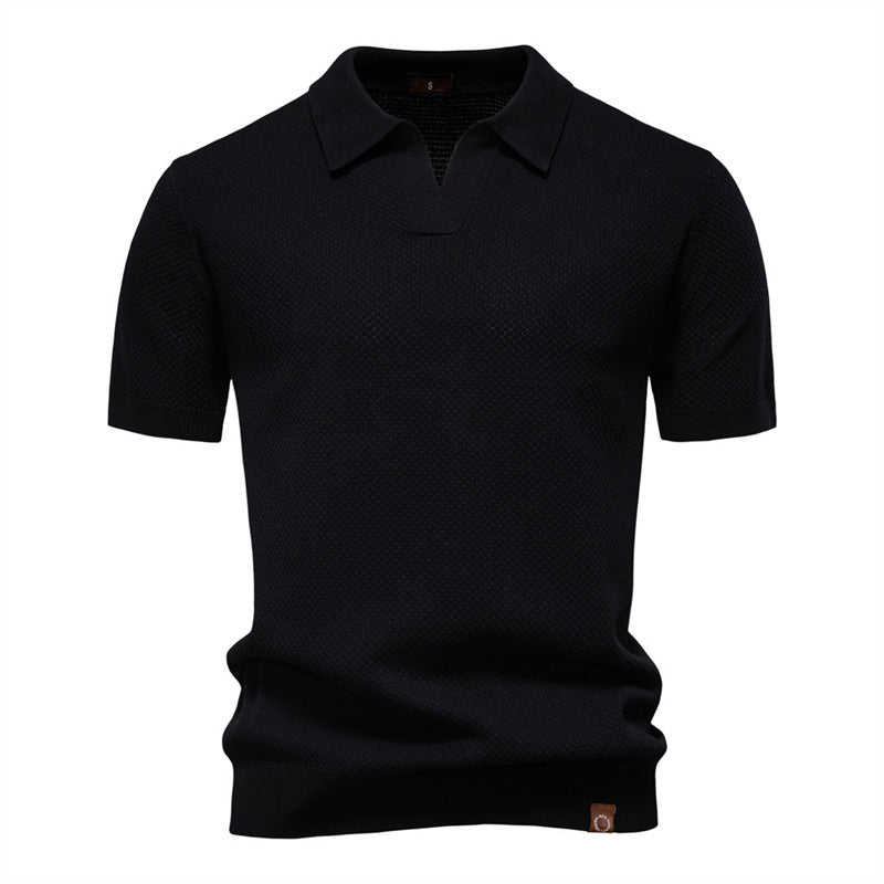 Men's Woolen Summer Short Sleevee Polo Shirt