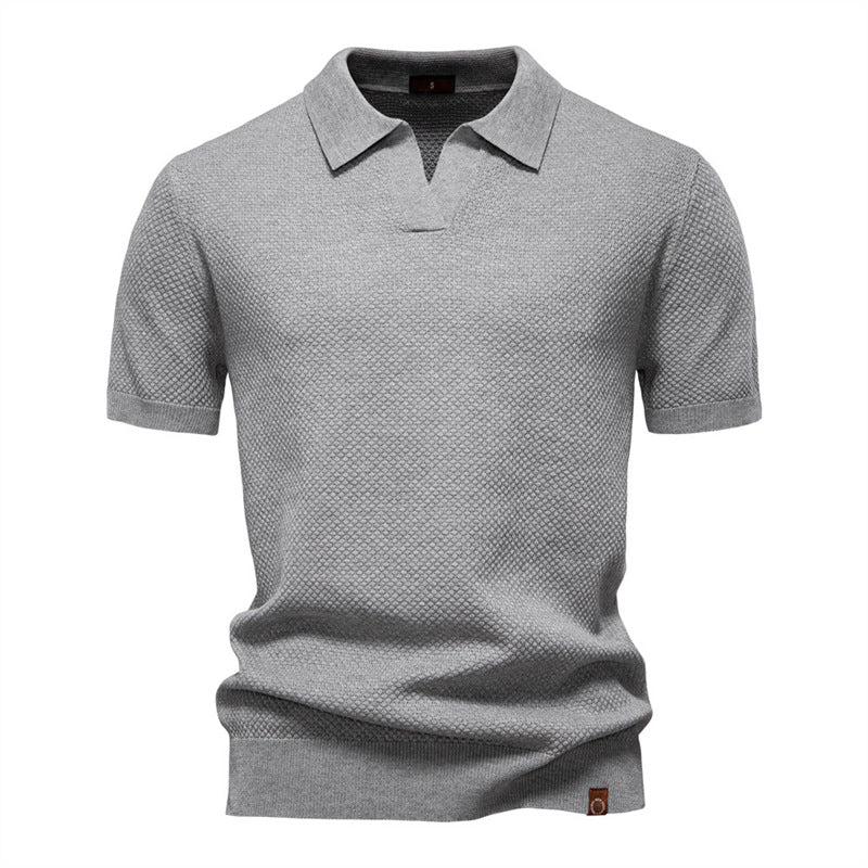 Men's Woolen Summer Short Sleevee Polo Shirt