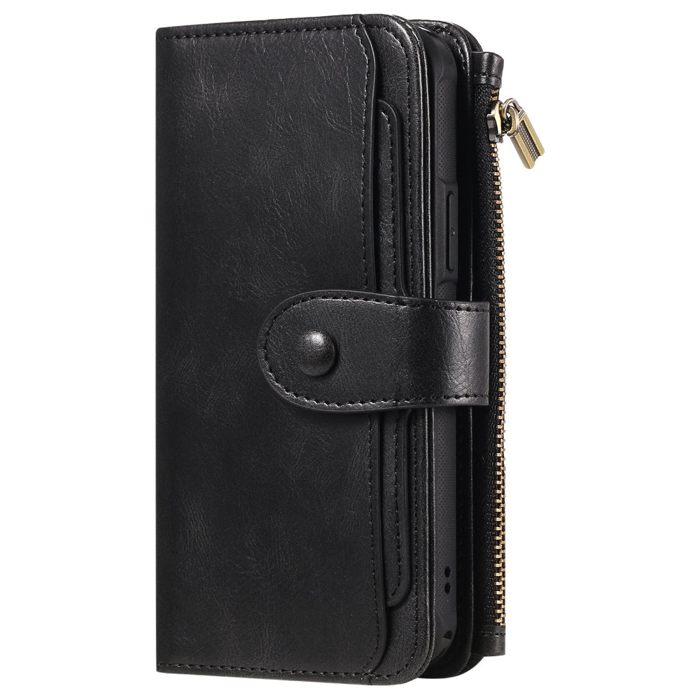 Leather Retro Phone Case Multi-Function Wallet With Magnetic Buckle Closing Method