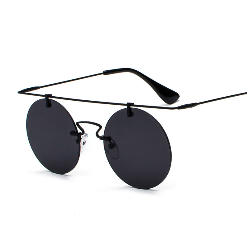 Frameless Lightweight Glasses New Retro Round Sunglasses