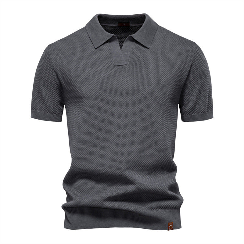 Men's Woolen Summer Short Sleevee Polo Shirt