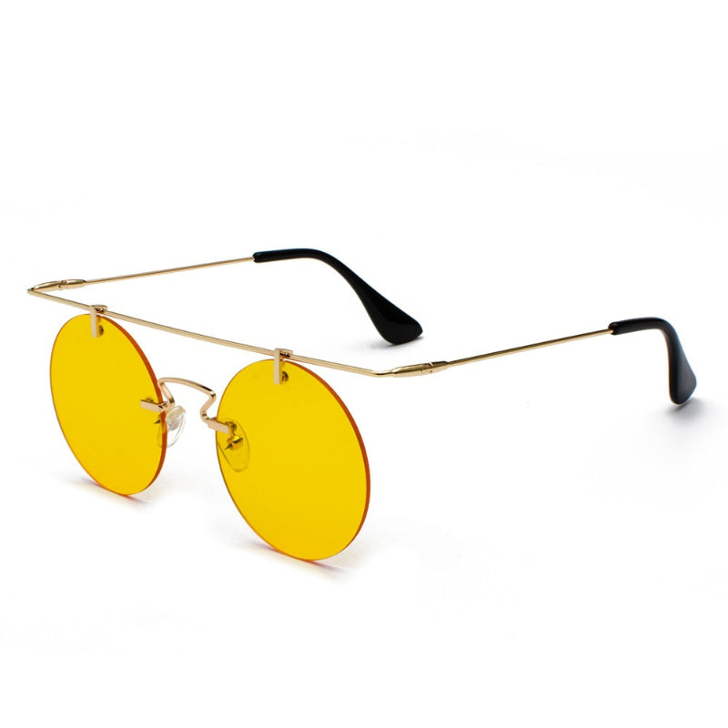 Frameless Lightweight Glasses New Retro Round Sunglasses