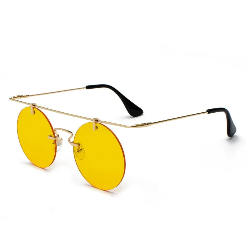 Frameless Lightweight Glasses New Retro Round Sunglasses