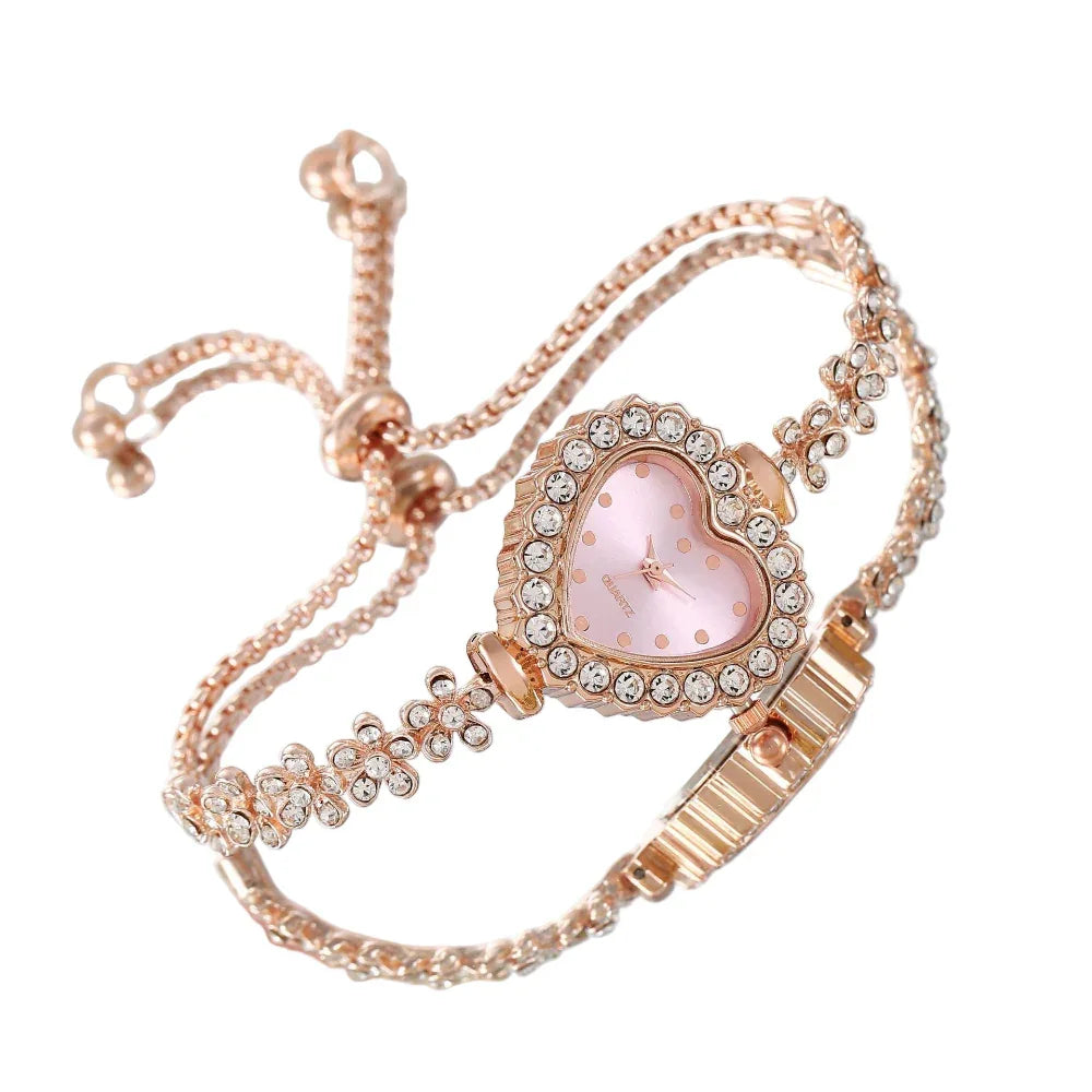 Flower Chain Diamond-Embedded Women's Elegant All-Match Watch