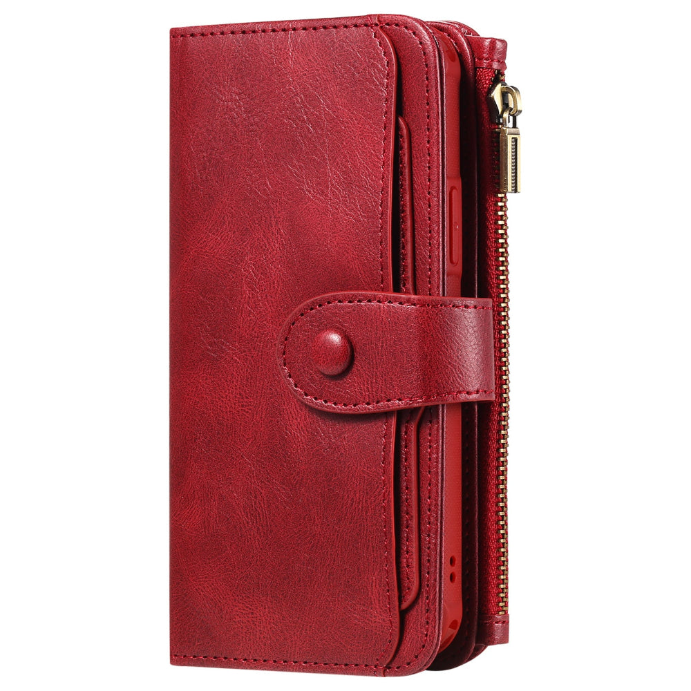 Leather Retro Phone Case Multi-Function Wallet With Magnetic Buckle Closing Method