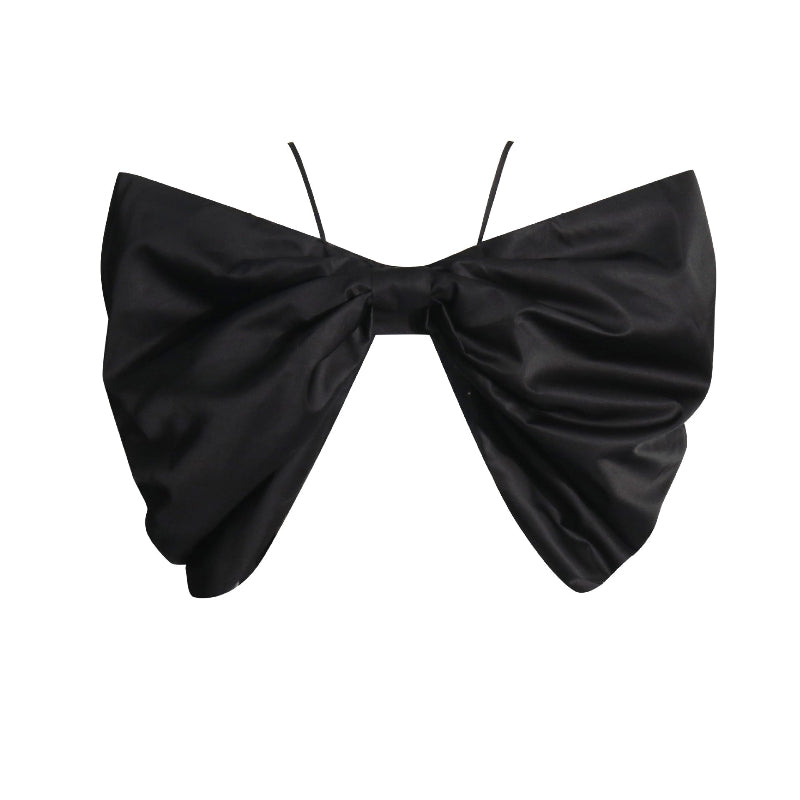 Fashion Solid Color Pure Desire Bow Suspenders Top